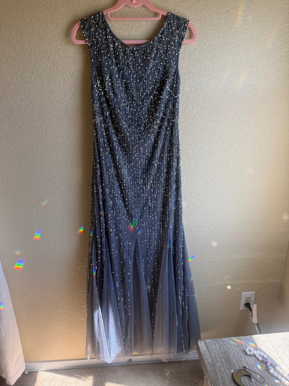 Adrianna Papell Beaded Sleeveless Evening Gown